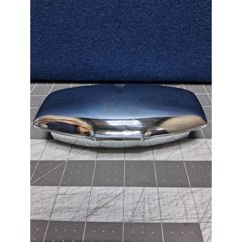 Milbern Vintage Chrome Lint Brush Silver Manual Roller Crumb Sweeper MCM